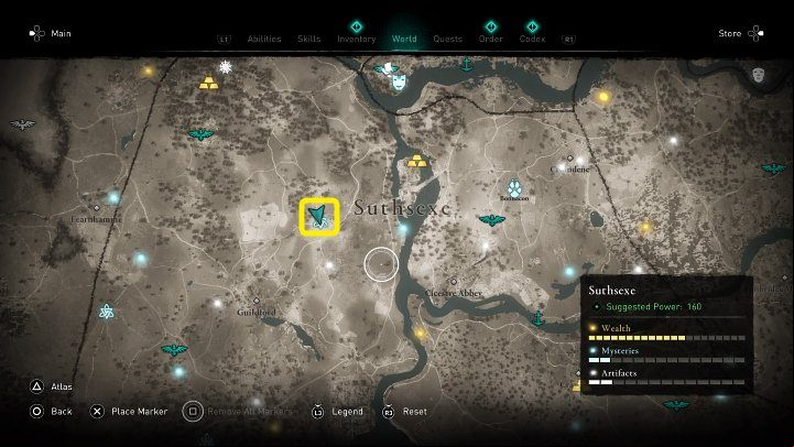 In the place marked in the image above, you will meet a man who has lost a sheep named Fenton somewhere - Assassins Creed Valhalla: Eivor the Sheepdog - Southsexe - Assassins Creed Valhalla Guide and Walkthrough