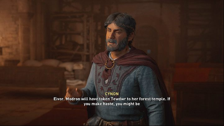 Interestingly, Cynon will tell you that Modron will sit on the horned throne instead of him - Assassins Creed Valhalla: A Love Betrayed - Glowecestrescire - Assassins Creed Valhalla Guide and Walkthrough
