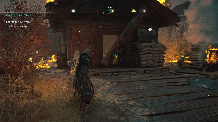 When you save three inhabitants go to Vili - Assassins Creed Valhalla: On Borrowed Time - Snotinghamscire - Assassins Creed Valhalla Guide and Walkthrough