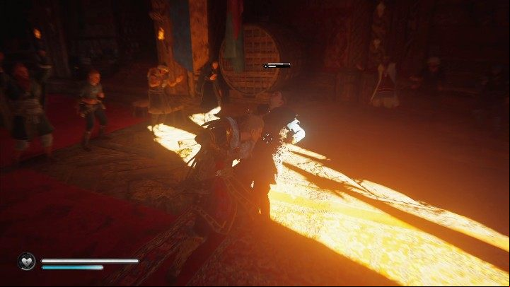 The young man's bragging will prove to be nothing more than idle talk, as he is no outstanding fist-fighter and you should be able to deal with him quickly - AC Valhalla Wrath of the Druids: Blood Bond - Walkthrough - Assassins Creed Valhalla Guide and Walkthrough