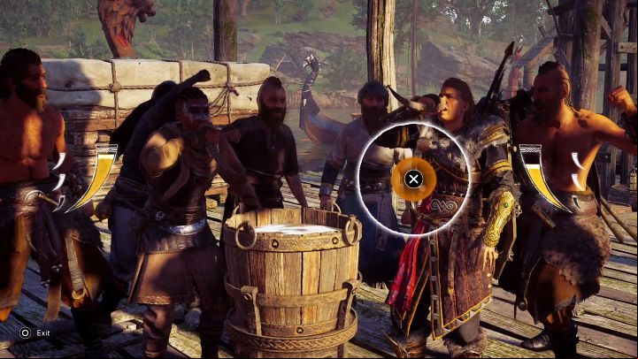 You will find Ama accompanied by two other warriors in the harbor and will have to face her in a drinking duel - AC Valhalla Wrath of the Druids: Snaring Thorstein - Walkthrough - Assassins Creed Valhalla Guide and Walkthrough
