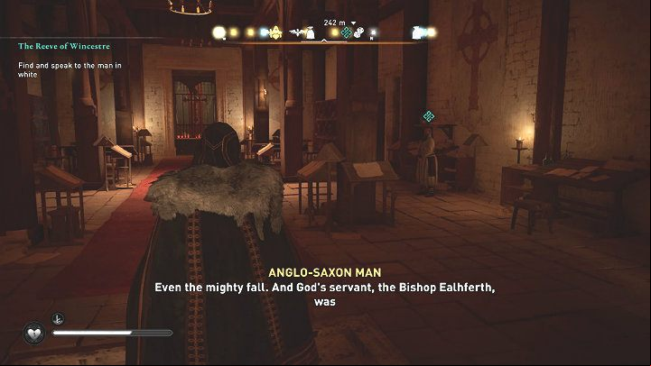 Go to Wincestre to talk to a mysterious informant you will find in the main cathedral - Assassins Creed Valhalla: The Reeve of Wincestre - Wincestre - Assassins Creed Valhalla Guide and Walkthrough
