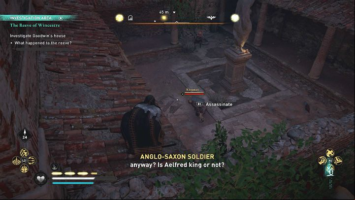 You will meet several Anglo-Saxon soldiers on the spot - Assassins Creed Valhalla: The Reeve of Wincestre - Wincestre - Assassins Creed Valhalla Guide and Walkthrough