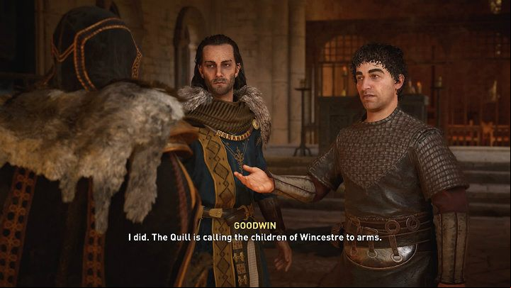 Go to the cathedral to meet Goodwin - Assassins Creed Valhalla: Plucking the Quill - Wincestre - Assassins Creed Valhalla Guide and Walkthrough