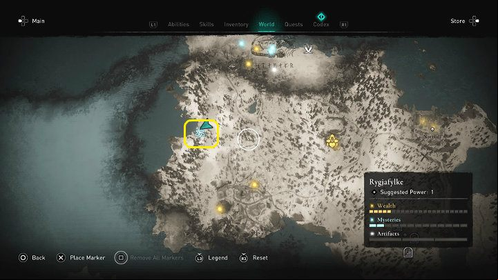 You will meet Erlend upon reaching the spot indicated in the screenshot above - Assassins Creed Valhalla: The Hunt for Honor - Rygjafylke - Assassins Creed Valhalla Guide and Walkthrough