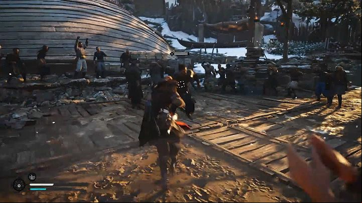 When you manage to defeat the first two opponents, the third one, Thorgil, will wake up and attack immediately - Assassins Creed Valhalla: Raider Recruit - Rygjafylke - Assassins Creed Valhalla Guide and Walkthrough