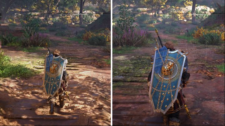 As you can see in the image above, when Eivor moves, the camera is much closer to them, slightly behind the right shoulder - AC Valhalla: Close Camera - what does it change? River Raids - FAQ - Assassins Creed Valhalla Guide and Walkthrough