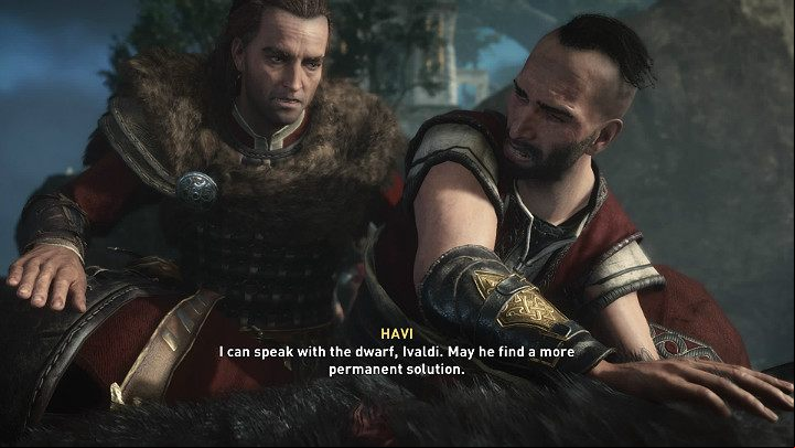Havi respects Loki's request, but orders Tyr to take the wolf to Lyngvi and trap it there - Assassins Creed Valhalla: Extended Family - Asgard - Assassins Creed Valhalla Guide and Walkthrough