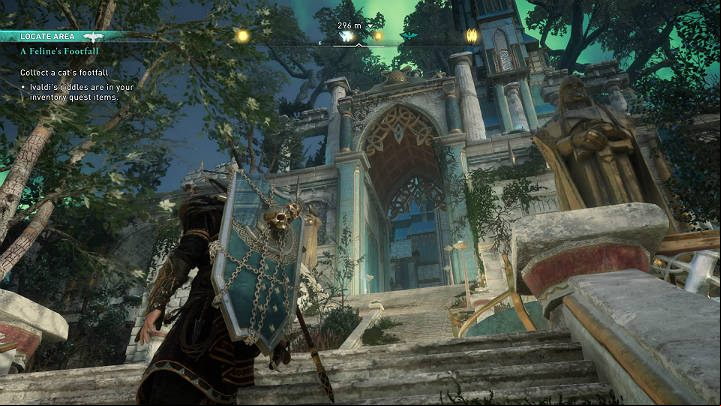 Go to Asgard and go near the stairs shown in the image above - Assassins Creed Valhalla: A Felines Foothall - Asgard - Assassins Creed Valhalla Guide and Walkthrough