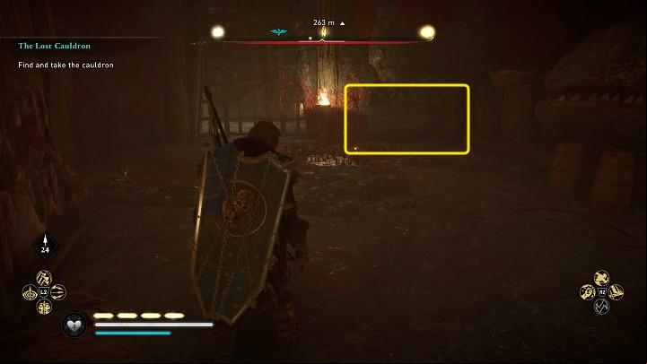 Next to the iron grating, on the bottom right, you will notice a narrow age - Assassins Creed Valhalla: The Lost Cauldron - Jotunheim - Assassins Creed Valhalla Guide and Walkthrough