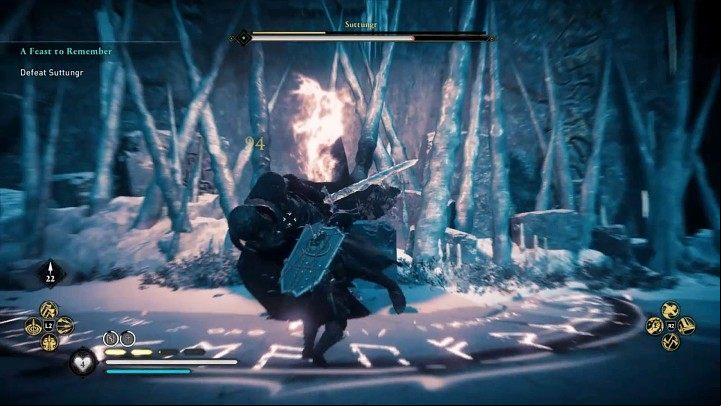 Most of Suttungr's attacks are signaled and can be avoided without taking any damage - Assassins Creed Valhalla: A Feast to - Jotunheim - Assassins Creed Valhalla Guide and Walkthrough