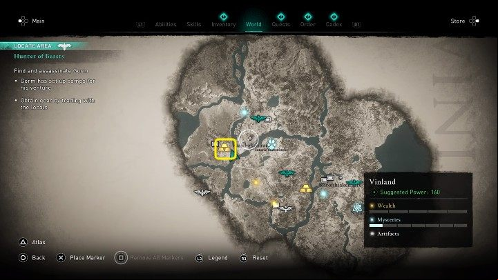 To make your search for Gorm a little easier, we've marked his exact location in the image above - Assassins Creed Valhalla: Hunter of Beasts - Vinland - Assassins Creed Valhalla Guide and Walkthrough