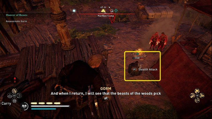 Now you can jump straight at Gorm and kill him with the Hidden Blade - Assassins Creed Valhalla: Hunter of Beasts - Vinland - Assassins Creed Valhalla Guide and Walkthrough
