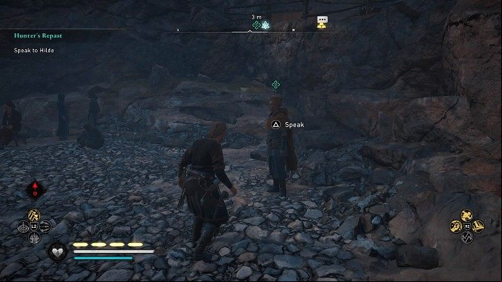 Head to the coast and talk to Hilde to reveal your true identity to her - Assassins Creed Valhalla: Hunters Repast - Vinland - Assassins Creed Valhalla Guide and Walkthrough
