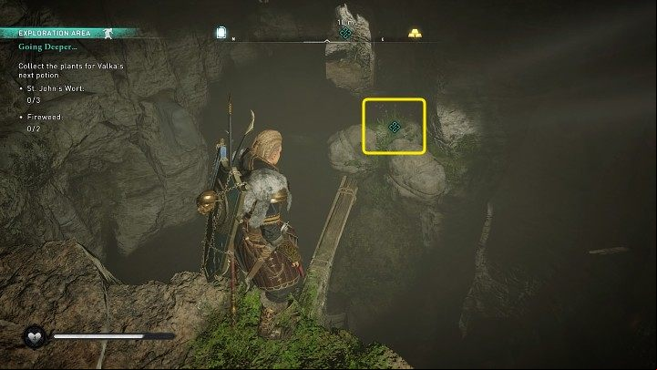 As you jump between obstacles, go through the cave and collect the distinctively marked story items - Assassins Creed Valhalla: Going Deeper - Ravensthorpe - Assassins Creed Valhalla Guide and Walkthrough