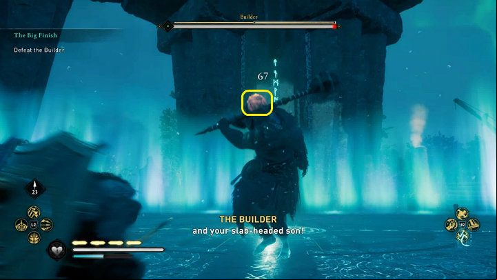 The Builder is a giant-sized opponent who fights with a powerful double-handed battle-hammer - Assassins Creed Valhalla: The Builder - boss, how to defeat him? - Bosses - Assassins Creed Valhalla Guide and Walkthrough