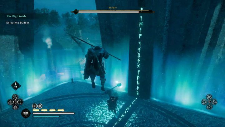 The Builder has access to special energy attacks on top of the usual signaled attacks that can be successfully dodged - Assassins Creed Valhalla: The Builder - boss, how to defeat him? - Bosses - Assassins Creed Valhalla Guide and Walkthrough