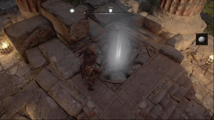 The mask is lying under a pile of rubble, you have to blow it up to get the artifact - Assassins Creed Valhalla: Roman artifact - Ledecestrescire secrets, locations - Ledecestrescire - Assassins Creed Valhalla Guide and Walkthrough