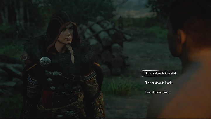 The traitor is Gerhild, and there there are numerous evidence of this - Assassins Creed Valhalla: Old Wounds - important choice - Essexe - Assassins Creed Valhalla Guide and Walkthrough