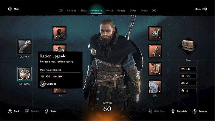 Try to always have as many rations as possible - Assassins Creed Valhalla: Combat - weapons, raids - Basics - Assassins Creed Valhalla Guide and Walkthrough