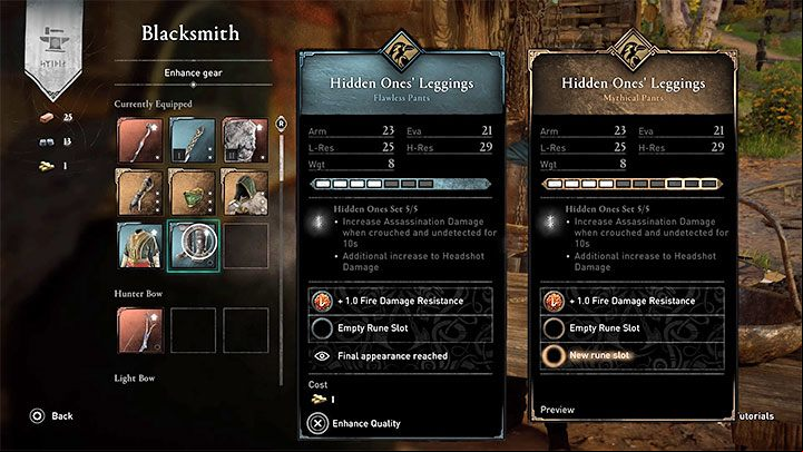 The last group is the improvement of the equipment, which enhances our weapons and infuses them with additional properties - Assassins Creed Valhalla: Combat - weapons, raids - Basics - Assassins Creed Valhalla Guide and Walkthrough