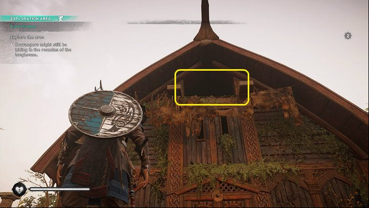After the fight, go to the long house - Assassins Creed Valhalla: Unwelcome - Ledecestrescire - Assassins Creed Valhalla Guide and Walkthrough