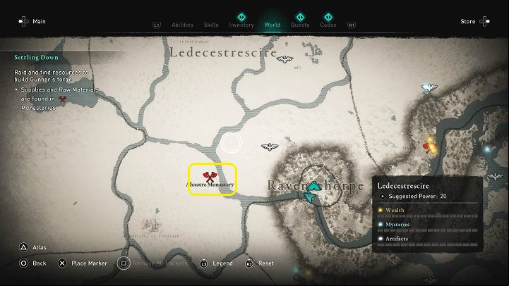 Eivor and the crew must make the first raid on the monastery to obtain the supplies and raw materials necessary to build the forge - Assassins Creed Valhalla: Settling Down - Ledecestrescire - Assassins Creed Valhalla Guide and Walkthrough