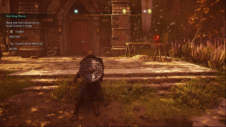The supplies needed to complete the mission are hidden in the main building, behind closed doors - Assassins Creed Valhalla: Settling Down - Ledecestrescire - Assassins Creed Valhalla Guide and Walkthrough