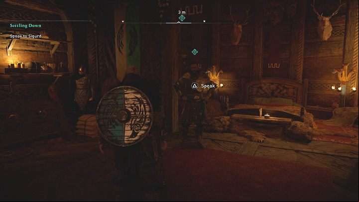 It will turn out that he prepared a room for Eivor in the long house - Assassins Creed Valhalla: Settling Down - Ledecestrescire - Assassins Creed Valhalla Guide and Walkthrough