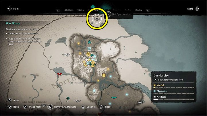 Hadrian's Wall is located at the northern end of the map of England - Assassins Creed Valhalla: How to unlock Is There Anybody Out There trophy? - Trophy guide - Assassins Creed Valhalla Guide and Walkthrough