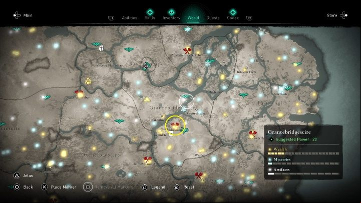 The Mark of Death you'll find in the raid area, in the middle of the location - Assassins Creed Valhalla: Abilities - Grantebridgescire secrets, locations - Grantebridgescire - Assassins Creed Valhalla Guide and Walkthrough