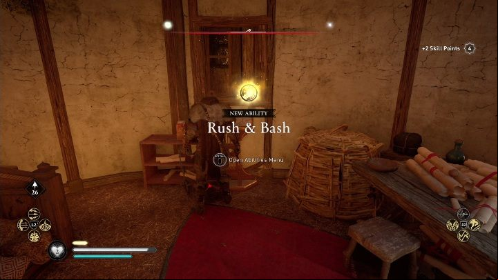 Rush & Bash is a special skill, thanks to which the character nails the enemy to the wall, then kills him with an axe - Assassins Creed Valhalla: Abilities - Grantebridgescire secrets, locations - Grantebridgescire - Assassins Creed Valhalla Guide and Walkthrough