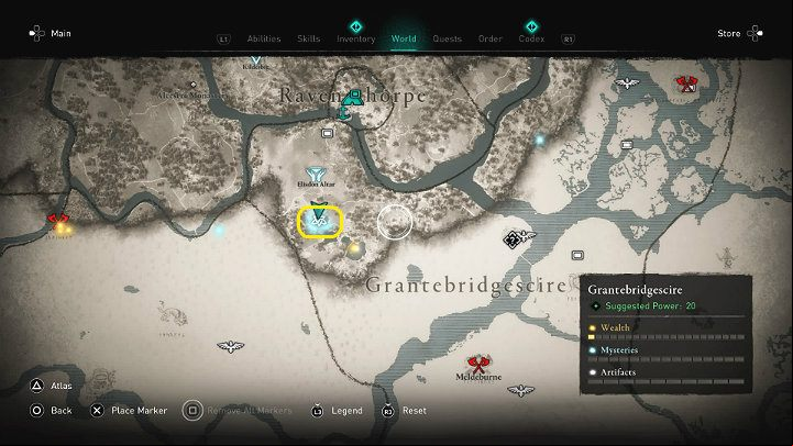 In the place marked in the picture above you will meet a man named Winchell, who is standing on a rock shouting insults - naked - Assassins Creed Valhalla: Winchell the Robesfree - Grantebridgescire - Assassins Creed Valhalla Guide and Walkthrough