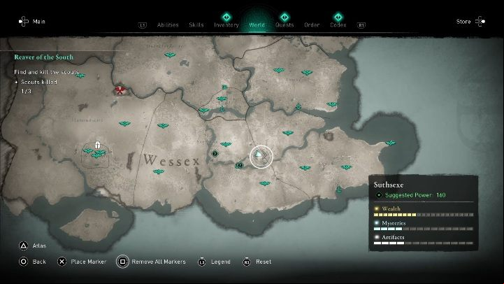 Location of the cursed place: in the eastern part of the region - Assassins Creed Valhalla: Cursed Symbol - Suthsexe secrets, locations - Suthsexe - Assassins Creed Valhalla Guide and Walkthrough
