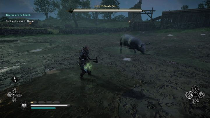 Your task is to kill the biggest opponent, but there will be smaller bulls lurking around to help its leader in the least expected moment - Assassins Creed Valhalla: Legendary Animal - Suthsexe secrets, locations - Suthsexe - Assassins Creed Valhalla Guide and Walkthrough