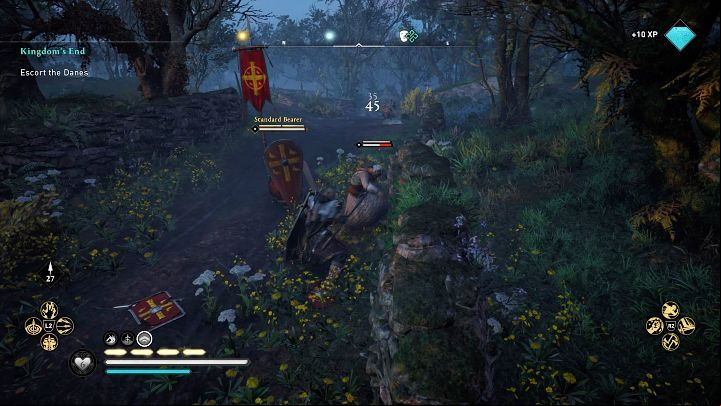 After burning the city, Soma and escort the Normans to the ruins in the woods - Assassins Creed Valhalla: Kingdoms End - Hamtunscire - Assassins Creed Valhalla Guide and Walkthrough