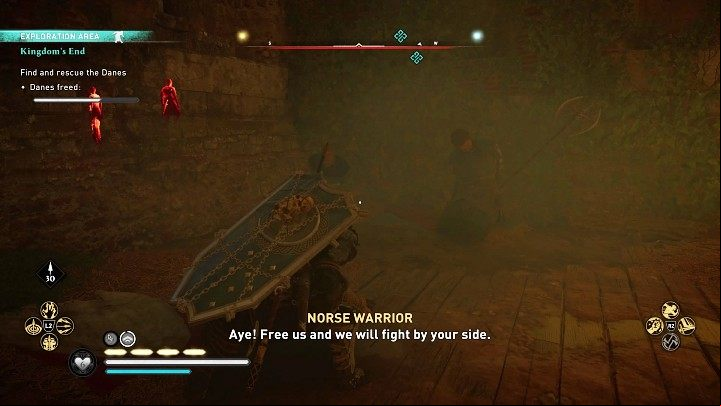 Go now to the building where the rest of Guthrum's men are being held - Assassins Creed Valhalla: Kingdoms End - Hamtunscire - Assassins Creed Valhalla Guide and Walkthrough
