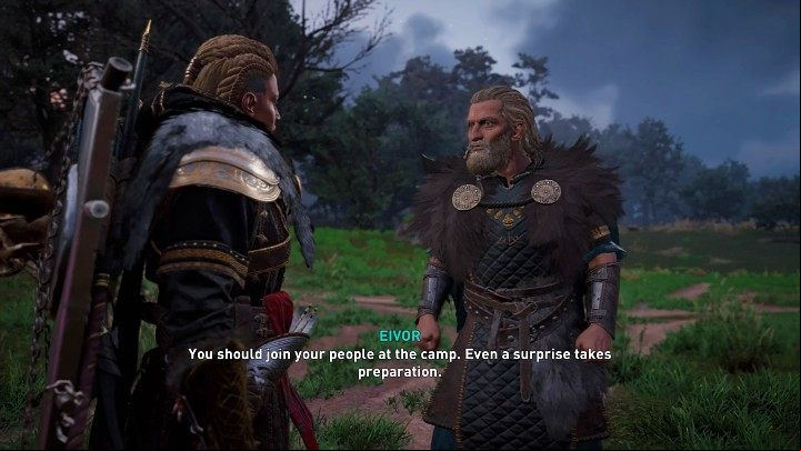 Once all the hostages are free, follow Guthrum to a safe area and speak with him - Assassins Creed Valhalla: Kingdoms End - Hamtunscire - Assassins Creed Valhalla Guide and Walkthrough