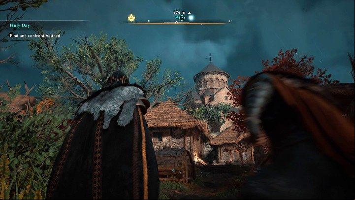 Go through the town and enter the church on the hill that you can see in the picture above - Assassins Creed Valhalla: Holy Day - Hamtunscire - Assassins Creed Valhalla Guide and Walkthrough