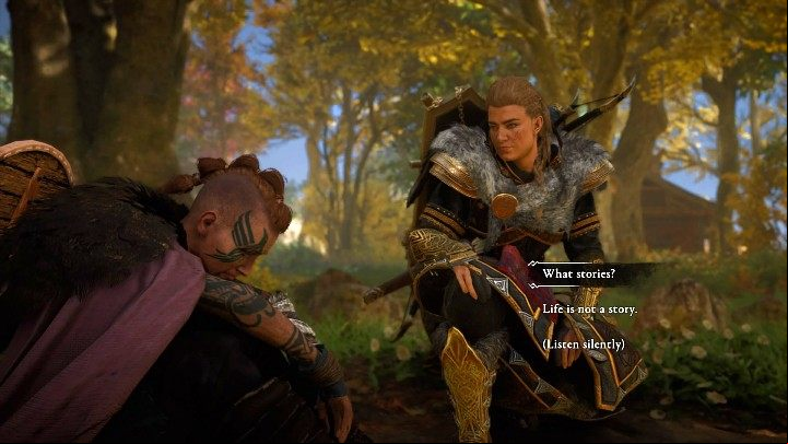 The task is very simple - just chat with Tove or listen to her - Assassins Creed Valhalla: Carrying the Torch - Ravensthorpe - Assassins Creed Valhalla Guide and Walkthrough