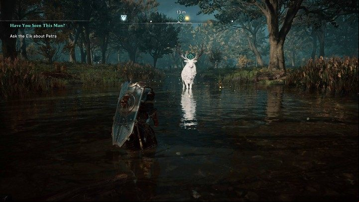 At a nearby pond you will encounter a white elk - Assassins Creed Valhalla: Have You Seen This Man? - Ravensthorpe - Assassins Creed Valhalla Guide and Walkthrough