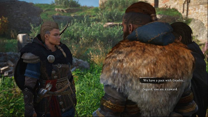 If Eivor punches both Basim and Sigurd during the argument, it will affect the character's final score as a leader and the ending of Assassin's Creed Valhalla - Assassins Creed Valhalla: Blood from a Stone - important choice - Oxenefordscire - Assassins Creed Valhalla Guide and Walkthrough
