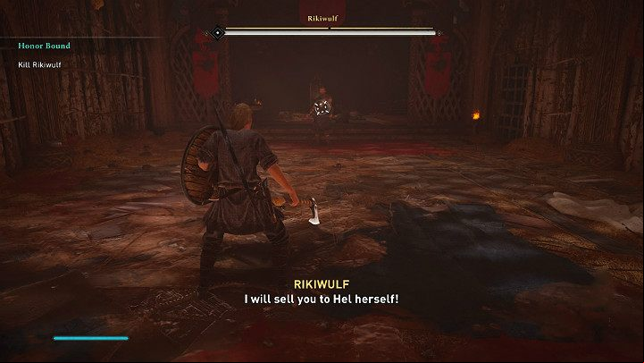 The opponent has two sets of weapons: a two-handed axe with a great reach and two one-handed hammers - Assassins Creed Valhalla: Honor Bound - Rygjafylke - Assassins Creed Valhalla Guide and Walkthrough