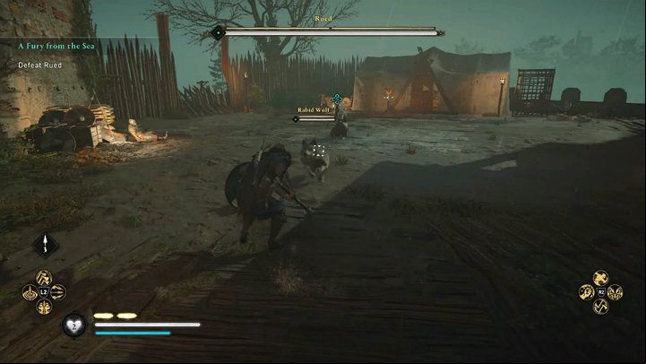 Rued, as befits a true Viking raider, will not fight fair - Assassins Creed Valhalla: A Fury from the Sea - East Anglia - Assassins Creed Valhalla Guide and Walkthrough
