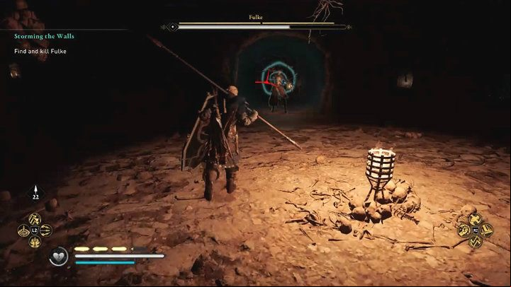 The enemy will also make use of firebombs that deal damage within the explosion radius - Assassins Creed Valhalla: Storming the Walls - Southsexe - Assassins Creed Valhalla Guide and Walkthrough