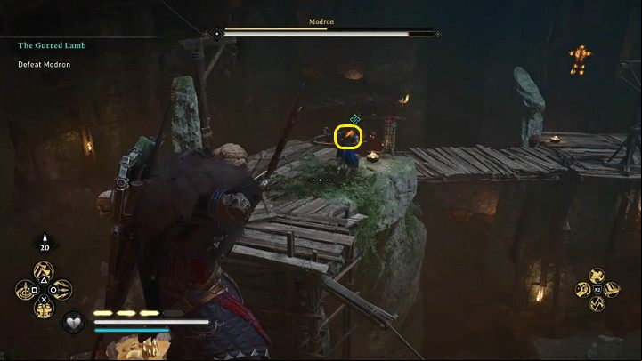 Modron has two vulnerable points: left foot and back - Assassins Creed Valhalla: Modron boss fight - how to win? - Bosses - Assassins Creed Valhalla Guide and Walkthrough