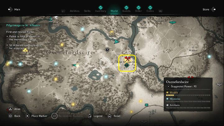 Fulke was imprisoned in the monastery's crypt in St - Assassins Creed Valhalla: Pilgrimage to St. Albanes - Oxenefordscire - Assassins Creed Valhalla Guide and Walkthrough