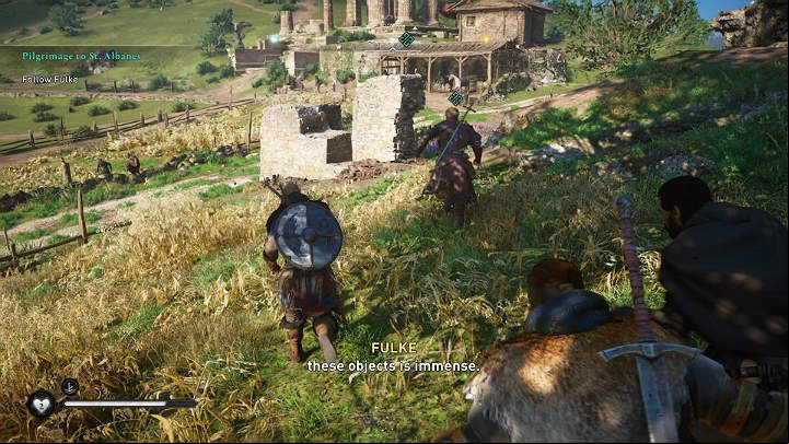 Release Fulke from the cell, then follow her to the stables - Assassins Creed Valhalla: Pilgrimage to St. Albanes - Oxenefordscire - Assassins Creed Valhalla Guide and Walkthrough