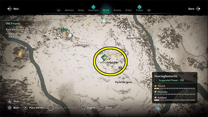 A place where you can unlock the Kick Tyr ability is shown in the picture of Ulkerthorpe Fort from the Snotinghamscire region - Assassins Creed Valhalla: Is Spartan kick in the game? - Combat - Assassins Creed Valhalla Guide and Walkthrough