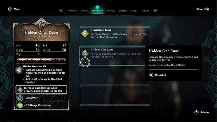 If you have been exploring Assassin / Hidden Offices bureous to complete the Hidden Ones' set, you should also have the Hidden Ones' rune - Assassins Creed Valhalla: Best build - assassin - Basics - Assassins Creed Valhalla Guide and Walkthrough